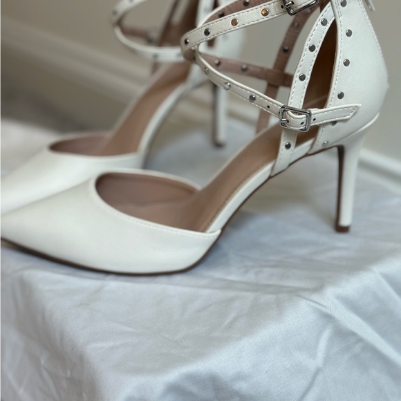 Kelly & Katie | White Strappy Women's Heels - Picture 3 of 6